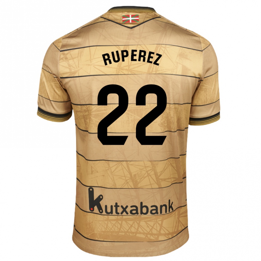 Kids Football Iñaki Rupérez #22 Brown Away Jersey 2024/25 T-Shirt Nz