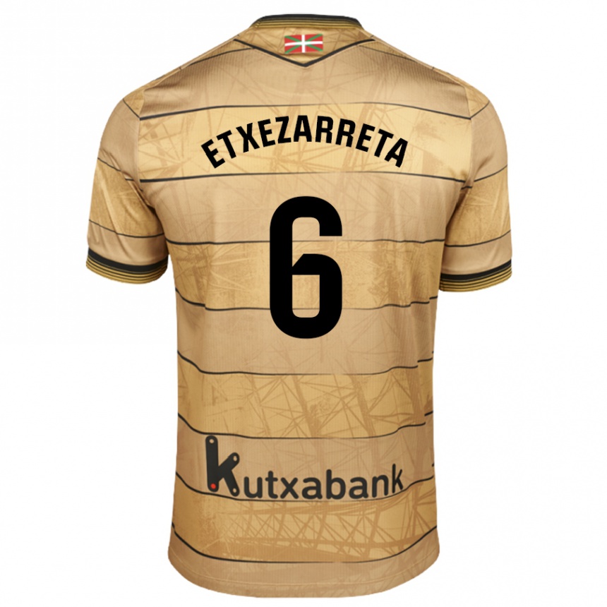 Kids Football Ane Etxezarreta Aierbe #6 Brown Away Jersey 2024/25 T-Shirt Nz