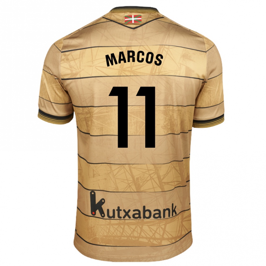 Kids Football Cecilia Marcos Nabal #11 Brown Away Jersey 2024/25 T-Shirt Nz