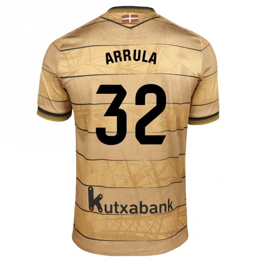 Kids Football Julia Arrula #32 Brown Away Jersey 2024/25 T-Shirt Nz