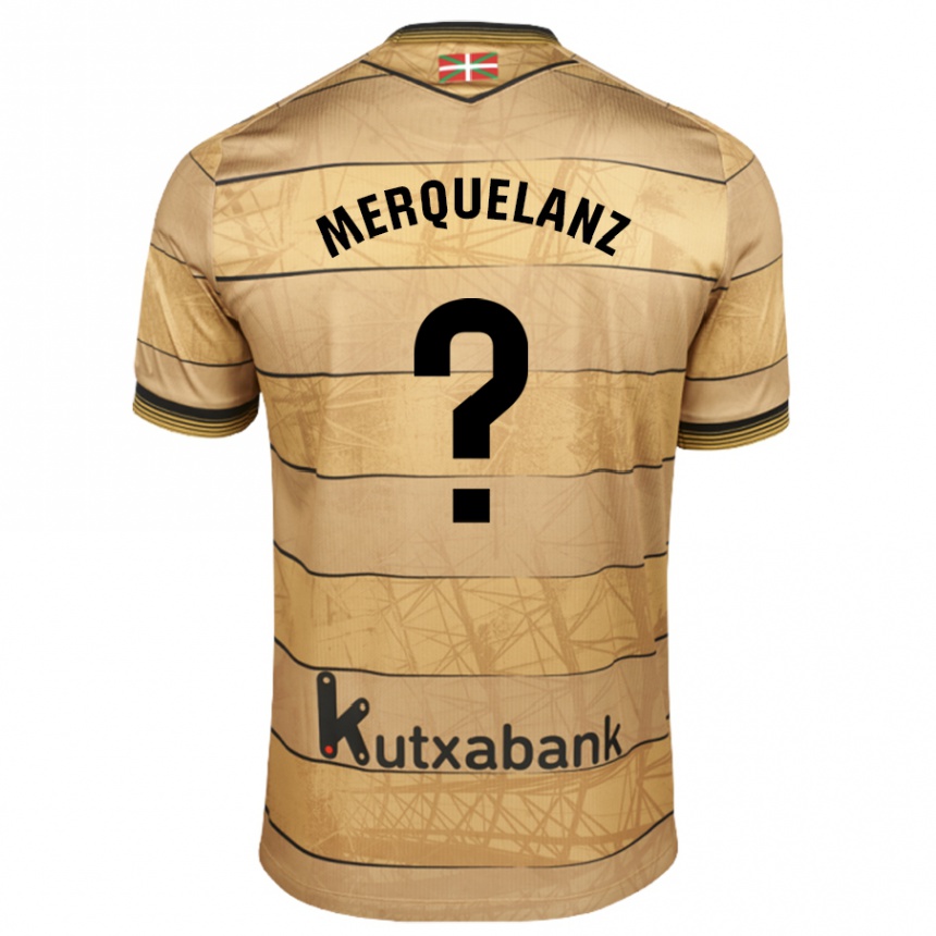 Kids Football Martín Merquelanz #0 Brown Away Jersey 2024/25 T-Shirt Nz