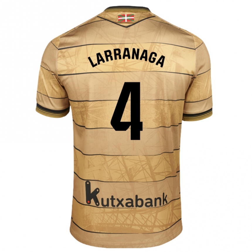 Kids Football Aitor Larrañaga #4 Brown Away Jersey 2024/25 T-Shirt Nz