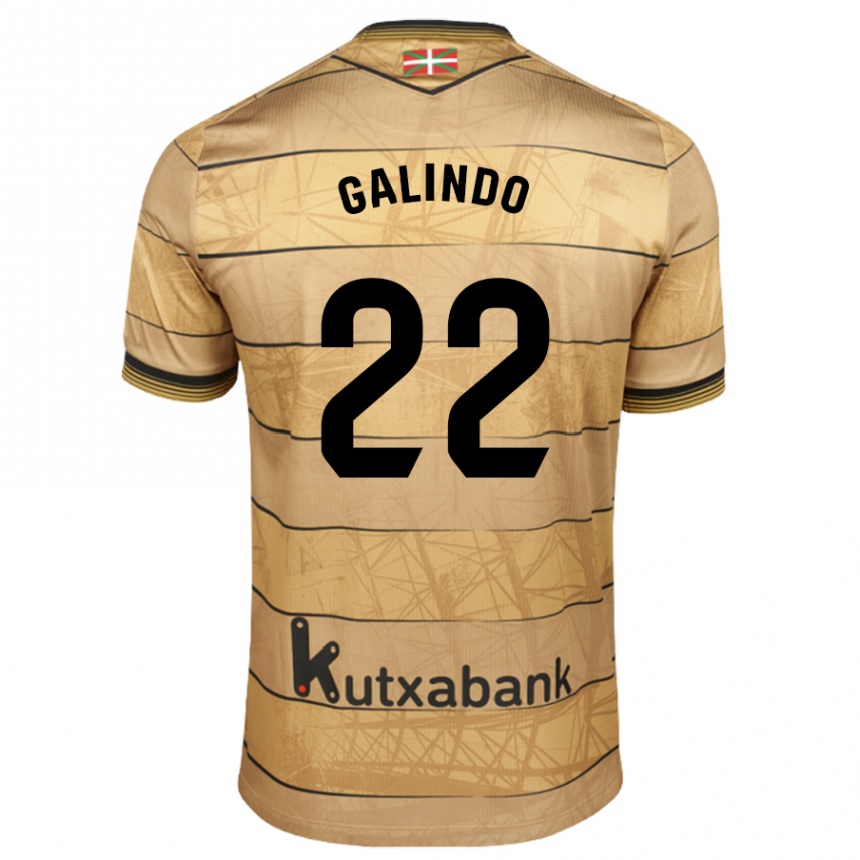 Kids Football Iker Galindo #22 Brown Away Jersey 2024/25 T-Shirt Nz