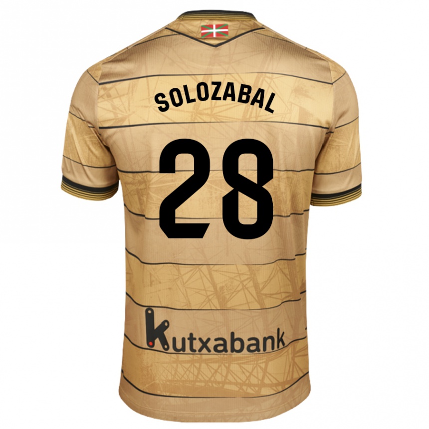 Kids Football Malen Solozabal Ibarra #28 Brown Away Jersey 2024/25 T-Shirt Nz