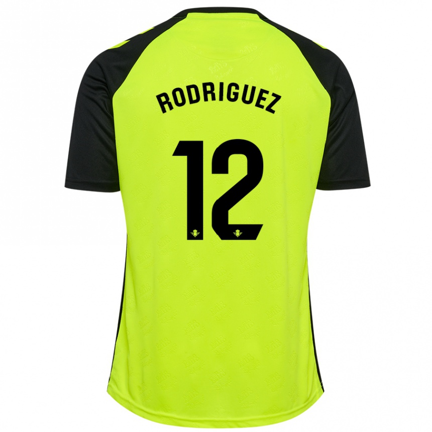 Kids Football Ricardo Rodríguez #12 Fluorescent Yellow Black Away Jersey 2024/25 T-Shirt Nz