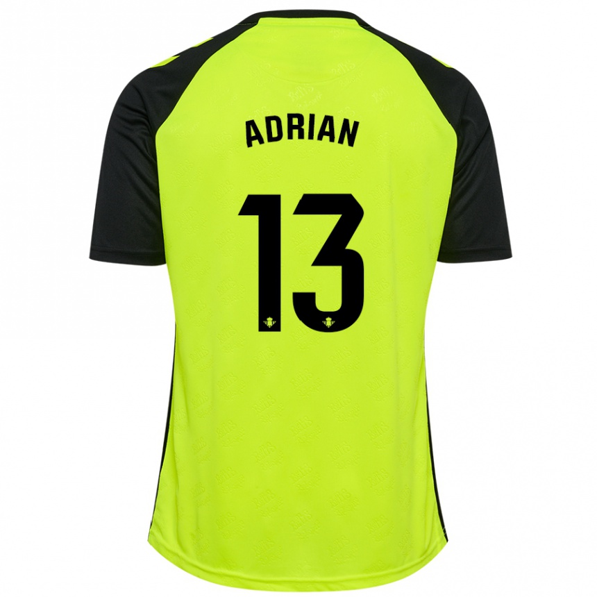 Kids Football Adrian #13 Fluorescent Yellow Black Away Jersey 2024/25 T-Shirt Nz