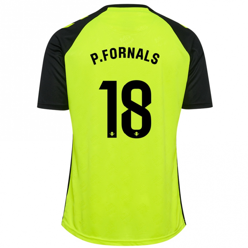 Kids Football Pablo Fornals #18 Fluorescent Yellow Black Away Jersey 2024/25 T-Shirt Nz