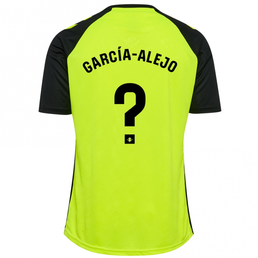 Kids Football Raúl García-Alejo #0 Fluorescent Yellow Black Away Jersey 2024/25 T-Shirt Nz