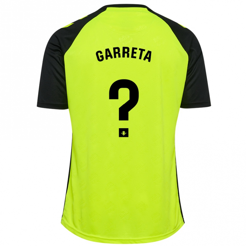 Kids Football Félix Garreta #0 Fluorescent Yellow Black Away Jersey 2024/25 T-Shirt Nz