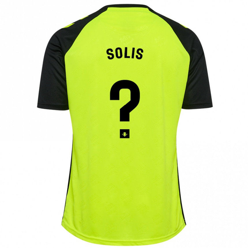 Kids Football Marcos Solís #0 Fluorescent Yellow Black Away Jersey 2024/25 T-Shirt Nz