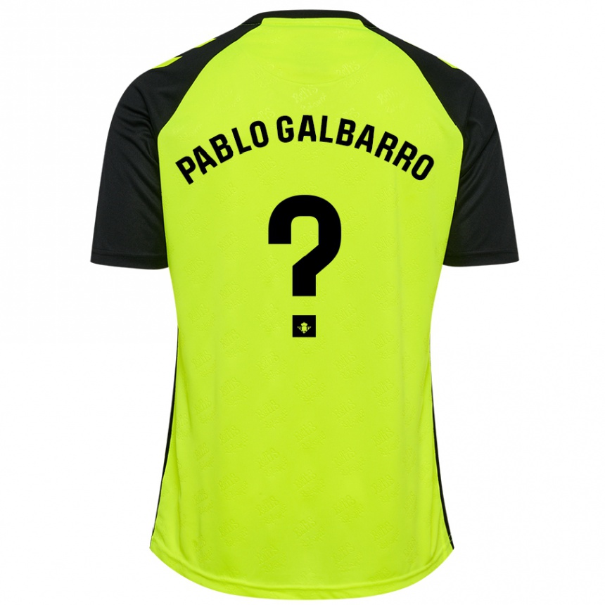 Kids Football Juan Pablo Galbarro #0 Fluorescent Yellow Black Away Jersey 2024/25 T-Shirt Nz