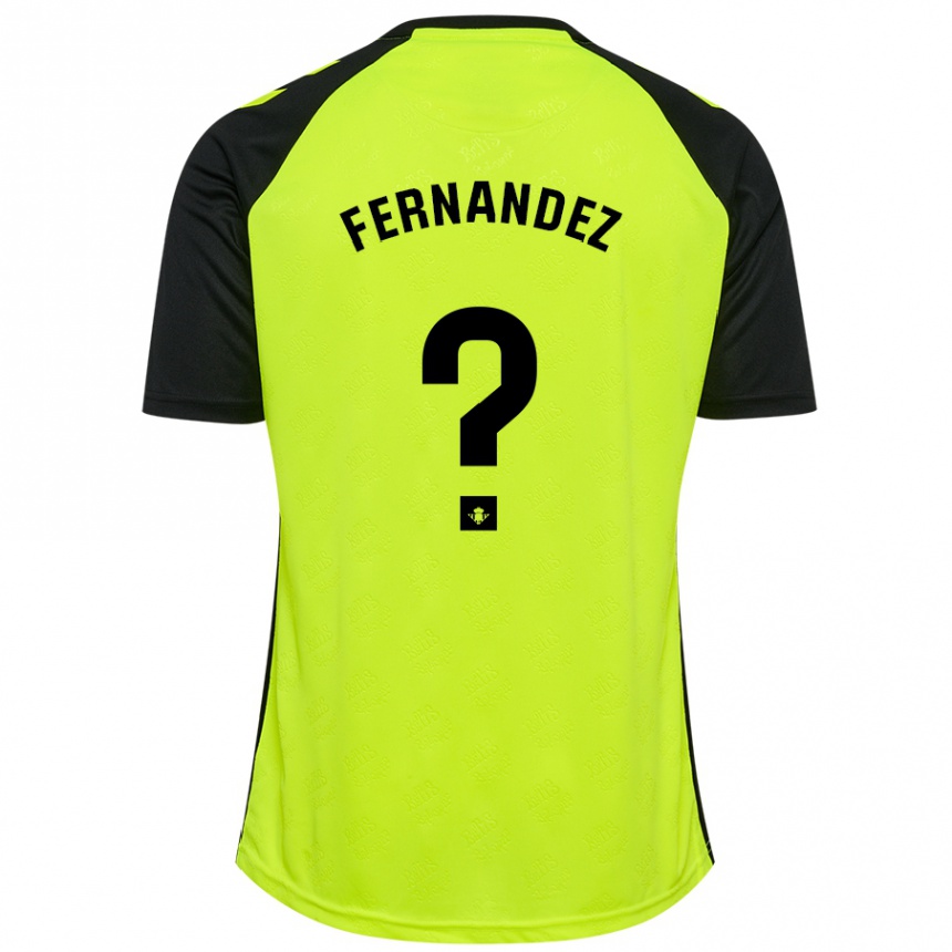 Kids Football Nicolás Fernández #0 Fluorescent Yellow Black Away Jersey 2024/25 T-Shirt Nz