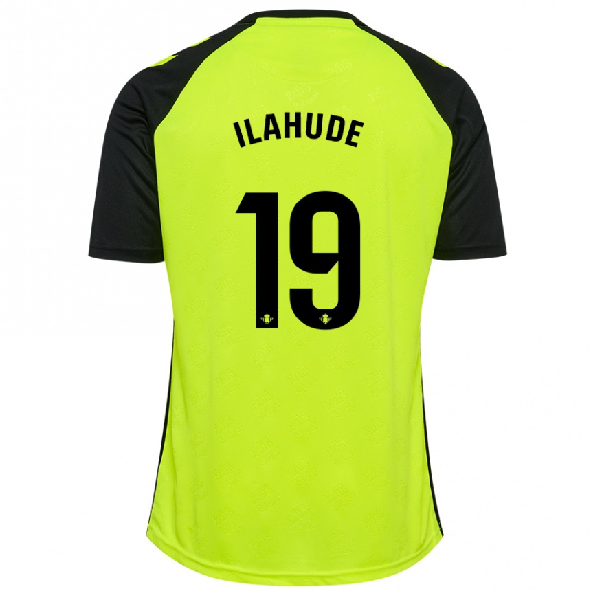 Kids Football Destiny Ilahude #19 Fluorescent Yellow Black Away Jersey 2024/25 T-Shirt Nz