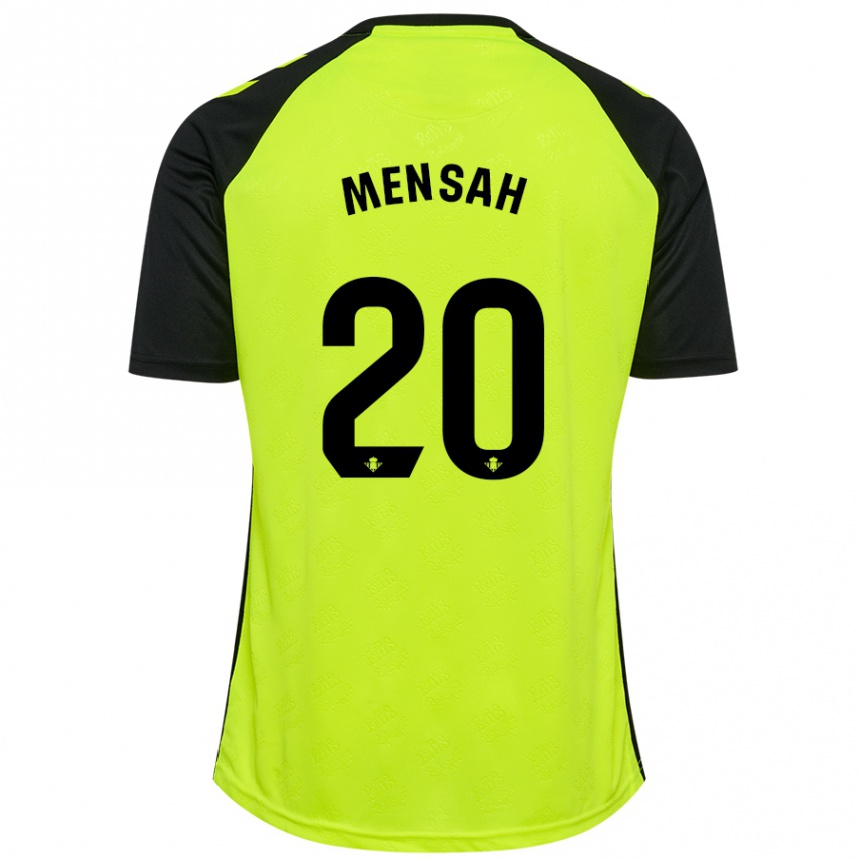 Kids Football Mawuli Mensah #20 Fluorescent Yellow Black Away Jersey 2024/25 T-Shirt Nz