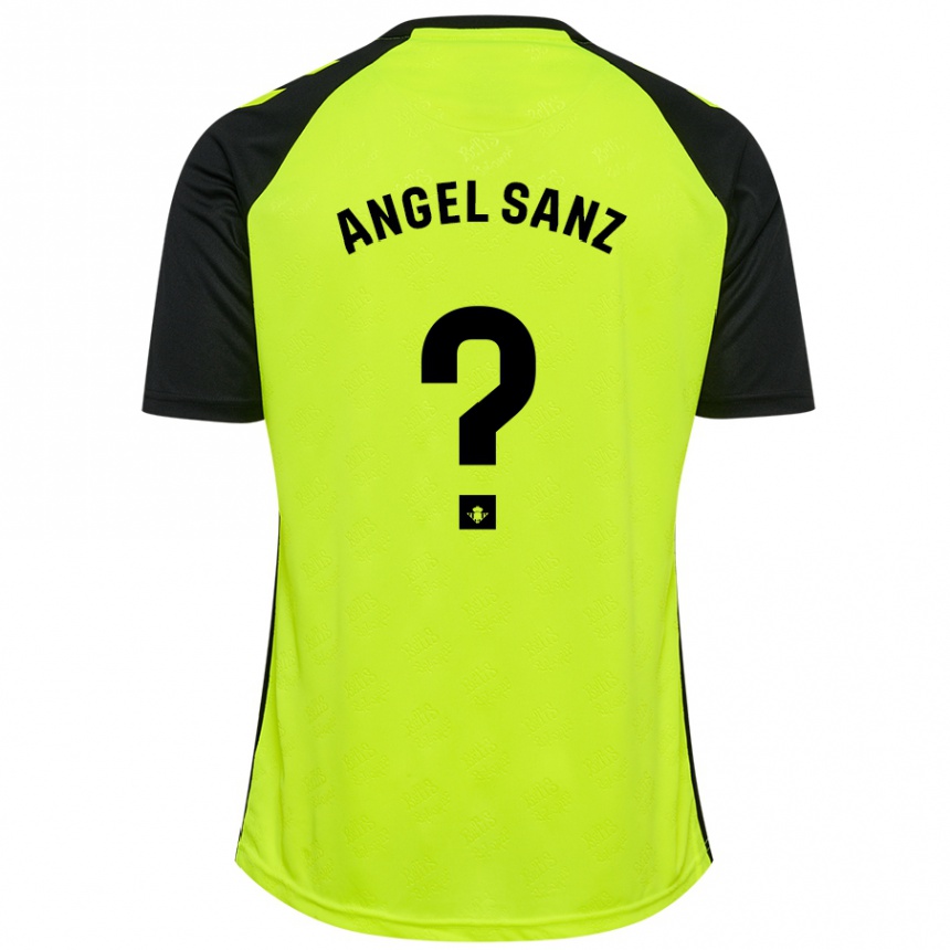 Kids Football Miguel Ángel Sanz #0 Fluorescent Yellow Black Away Jersey 2024/25 T-Shirt Nz