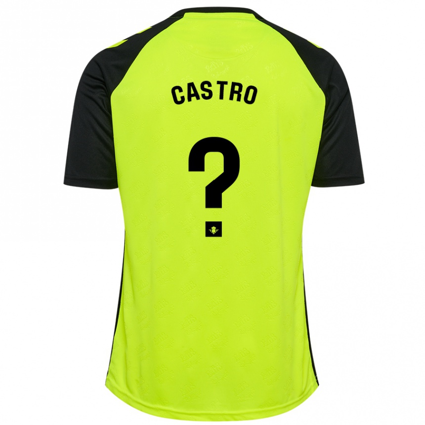 Kids Football Baldu Castro #0 Fluorescent Yellow Black Away Jersey 2024/25 T-Shirt Nz