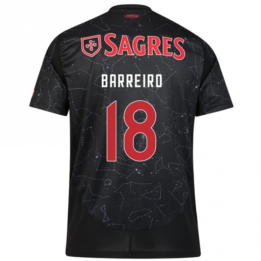 Kids Football Leandro Barreiro #18 Black Red Away Jersey 2024/25 T-Shirt Nz