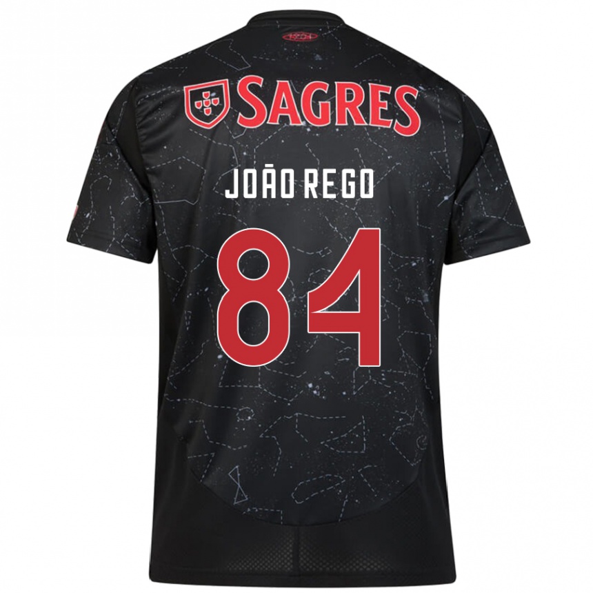 Kids Football João Rêgo #84 Black Red Away Jersey 2024/25 T-Shirt Nz