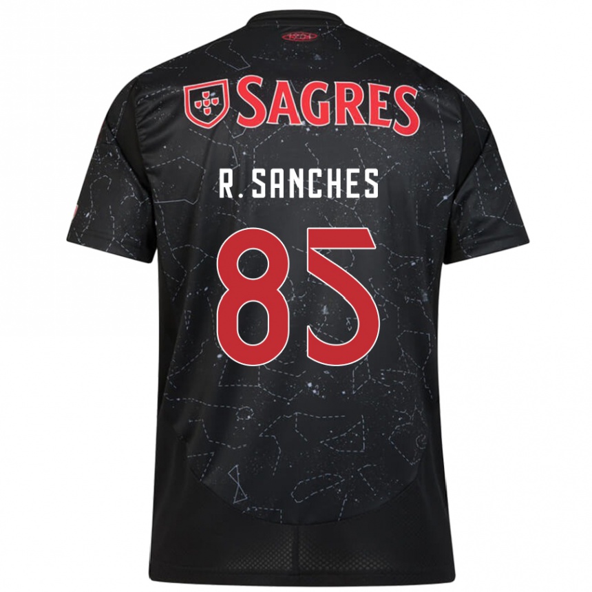 Kids Football Renato Sanches #85 Black Red Away Jersey 2024/25 T-Shirt Nz