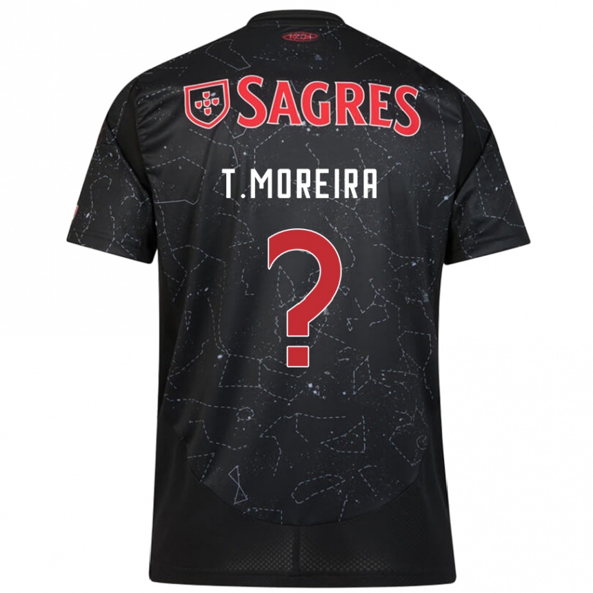 Kids Football Tomás Moreira #0 Black Red Away Jersey 2024/25 T-Shirt Nz