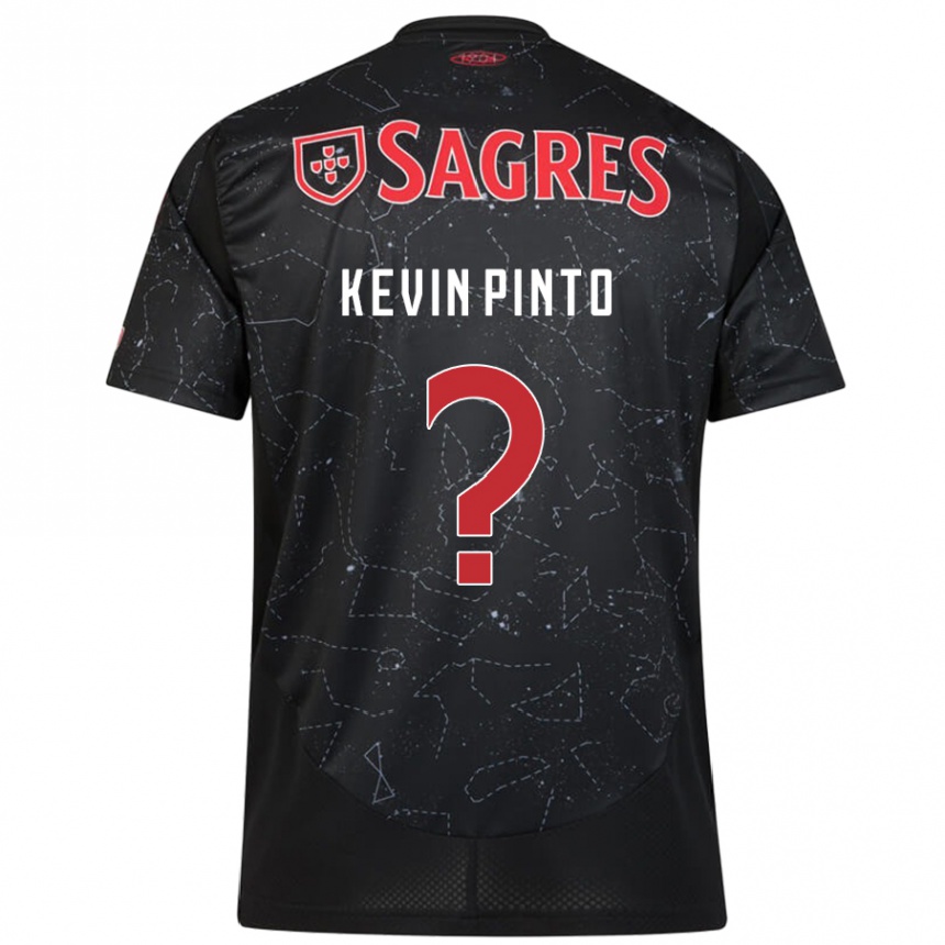 Kids Football Kevin Pinto #0 Black Red Away Jersey 2024/25 T-Shirt Nz