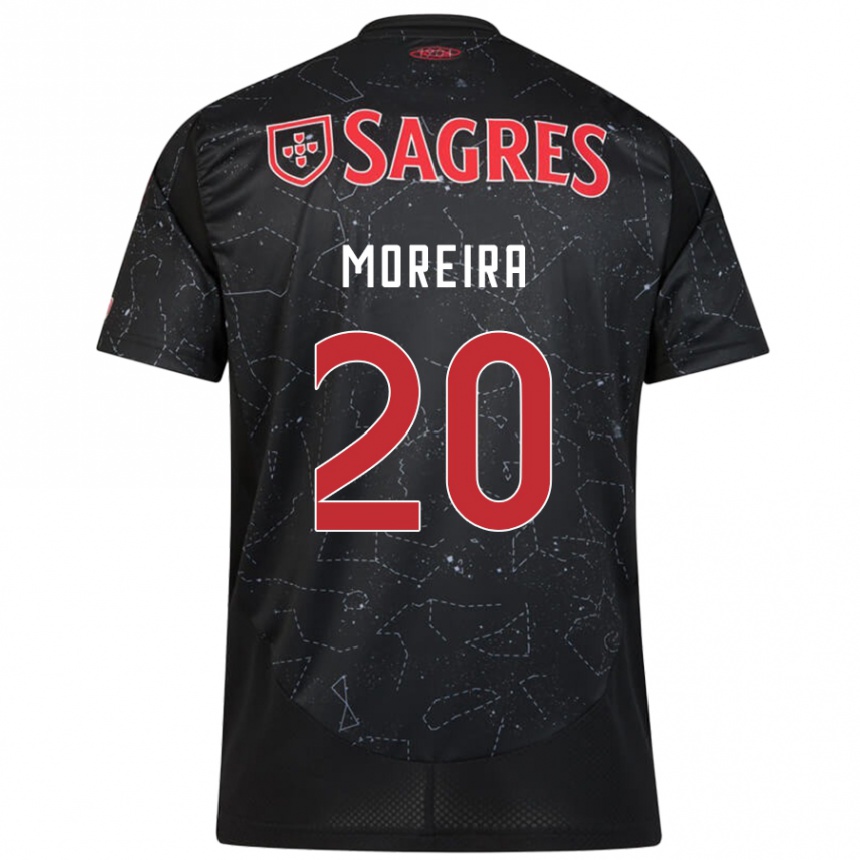 Kids Football André Moreira #20 Black Red Away Jersey 2024/25 T-Shirt Nz