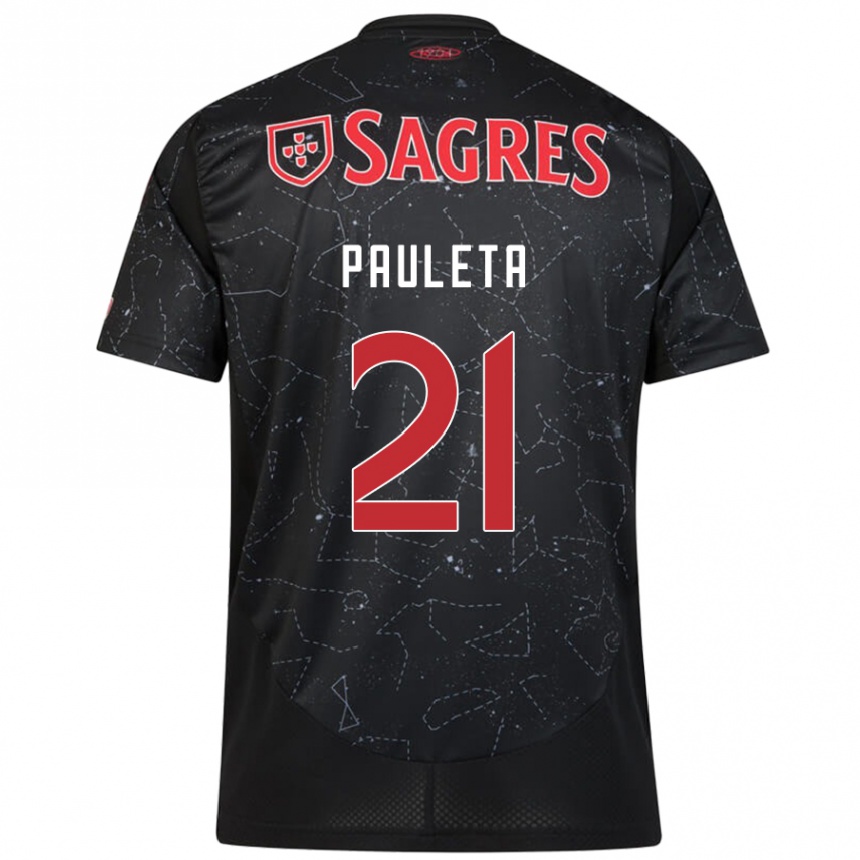 Kids Football Pauleta #21 Black Red Away Jersey 2024/25 T-Shirt Nz