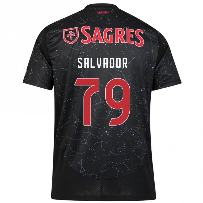 Kids Football Marta Salvador #79 Black Red Away Jersey 2024/25 T-Shirt Nz