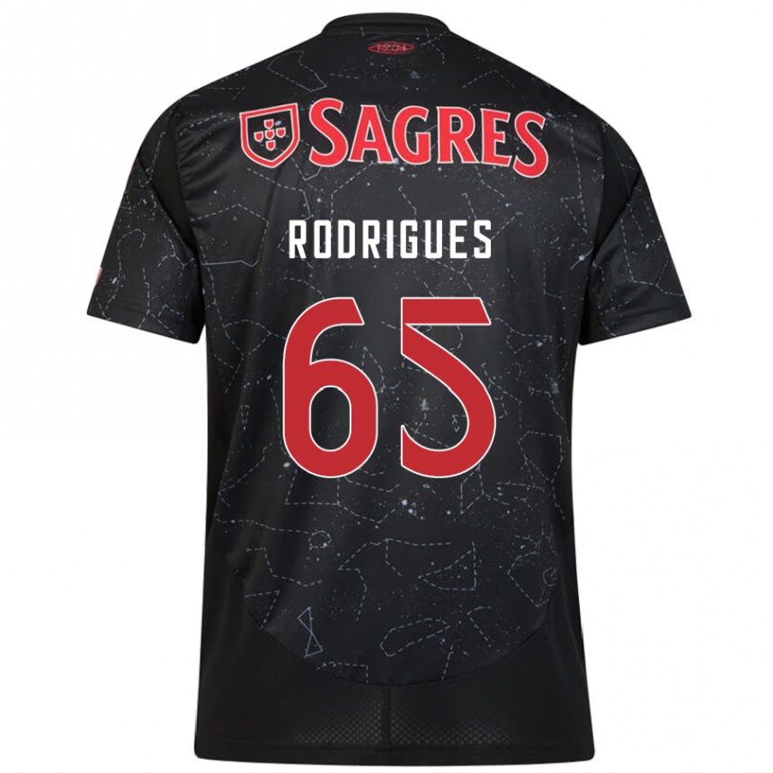 Kids Football Rafael Rodrigues #65 Black Red Away Jersey 2024/25 T-Shirt Nz