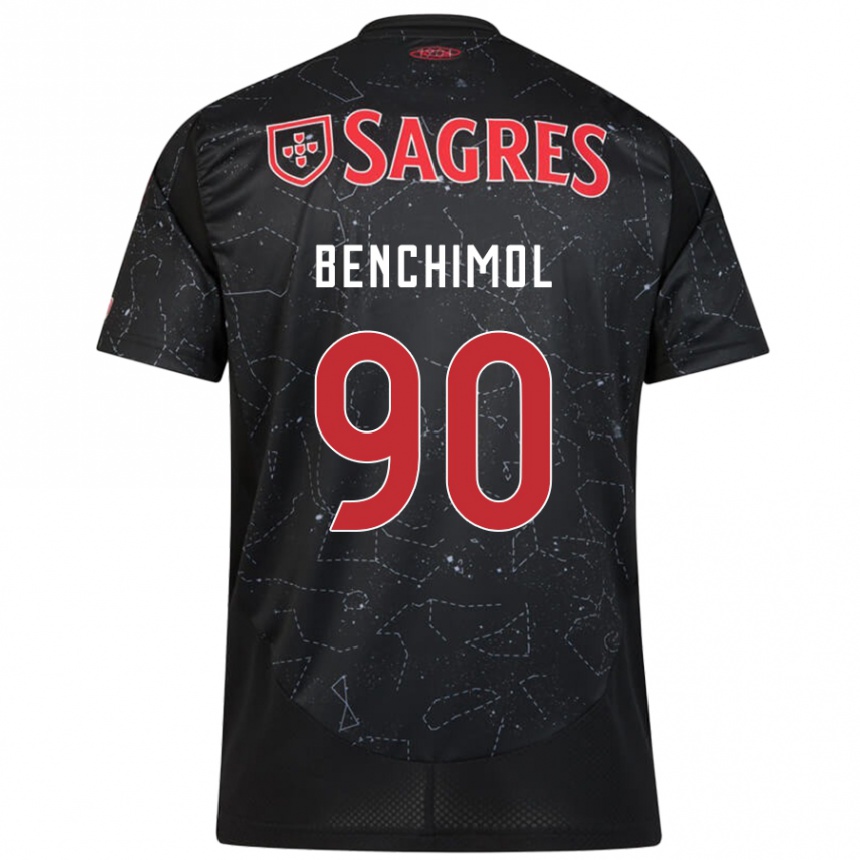 Kids Football Benchimol #90 Black Red Away Jersey 2024/25 T-Shirt Nz