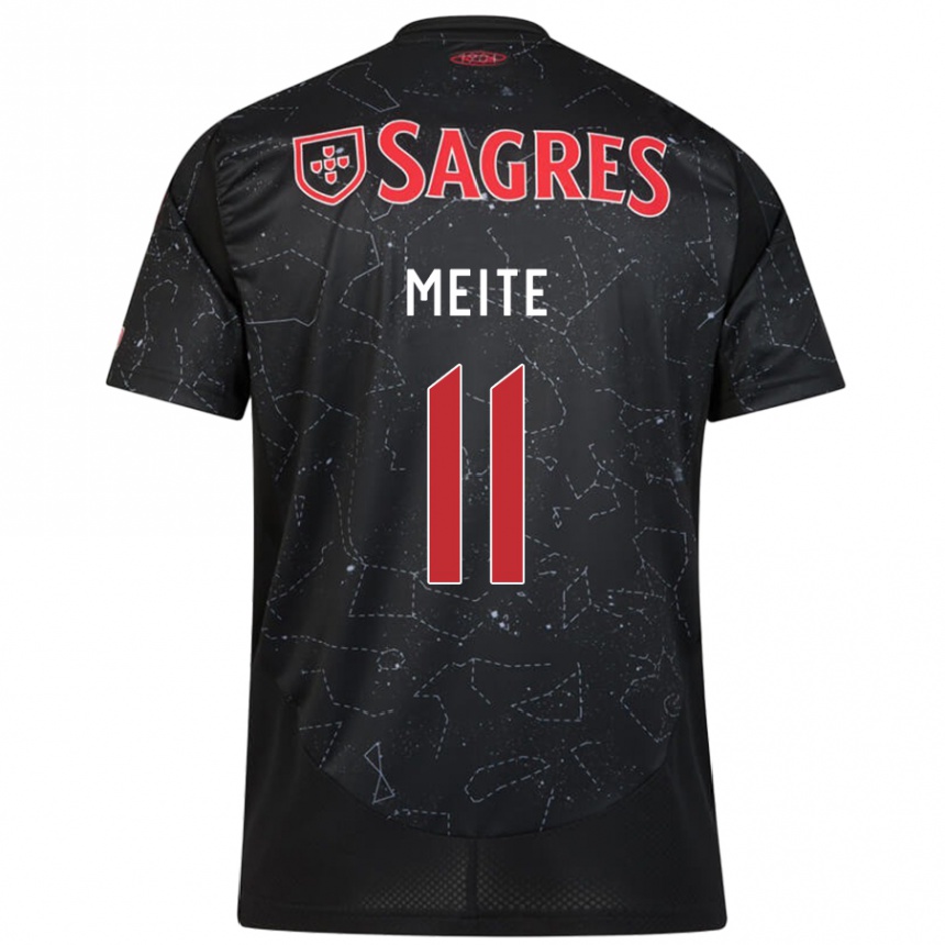 Kids Football Soualiho Meite #11 Black Red Away Jersey 2024/25 T-Shirt Nz