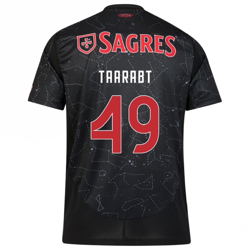 Kids Football Adel Taarabt #49 Black Red Away Jersey 2024/25 T-Shirt Nz