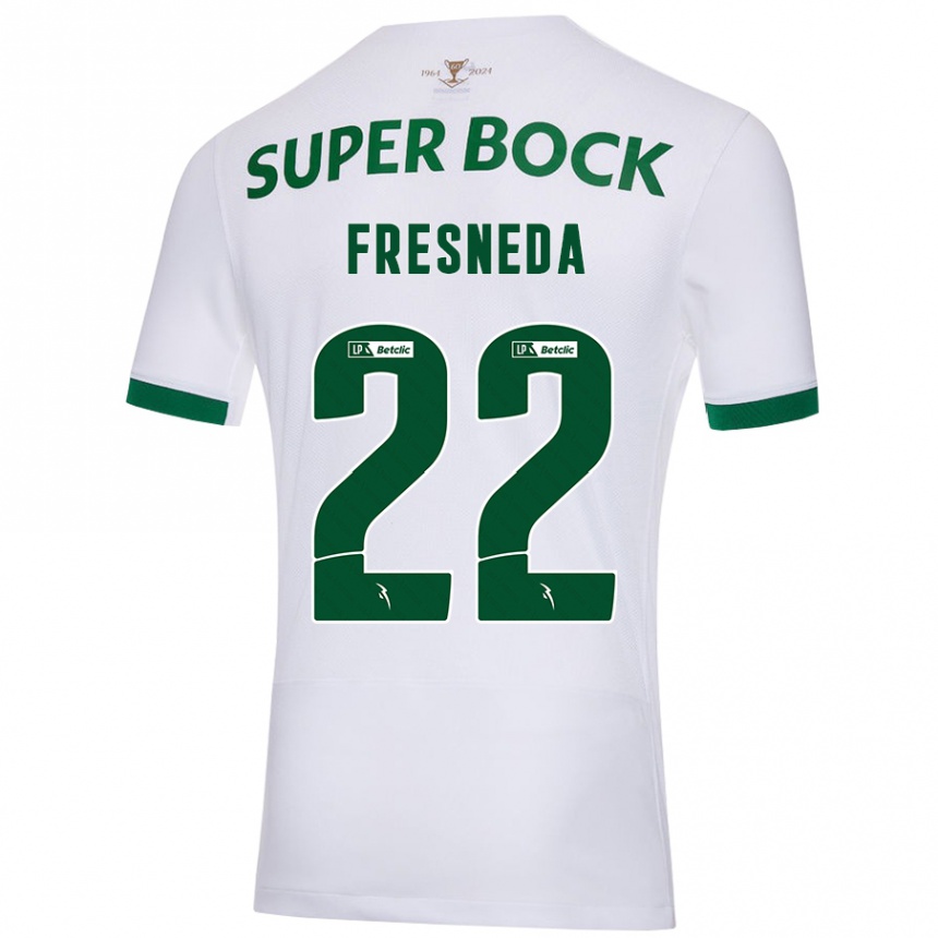 Kids Football Iván Fresneda #22 White Green Away Jersey 2024/25 T-Shirt Nz