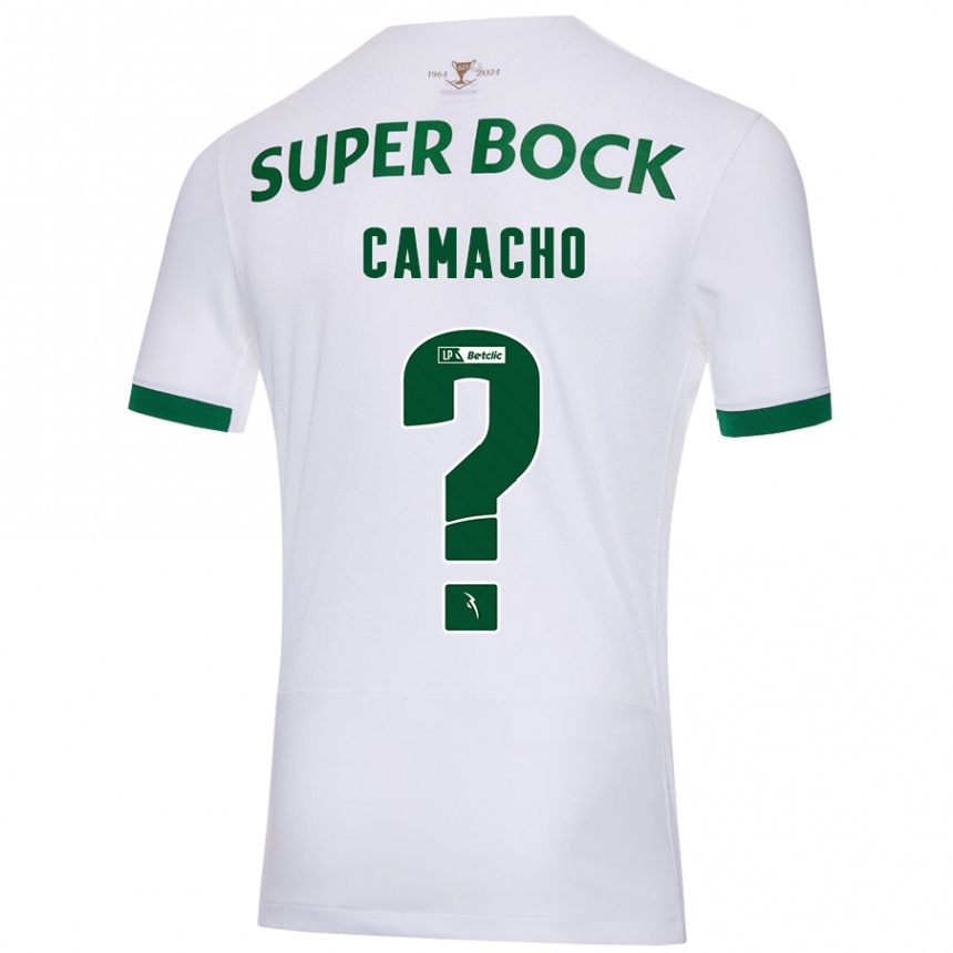 Kids Football Rafael Camacho #0 White Green Away Jersey 2024/25 T-Shirt Nz