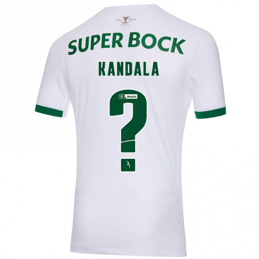 Kids Football Adair Kandala #0 White Green Away Jersey 2024/25 T-Shirt Nz