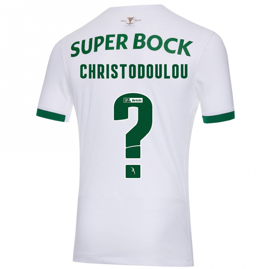 Kids Football Argyris Christodoulou #0 White Green Away Jersey 2024/25 T-Shirt Nz