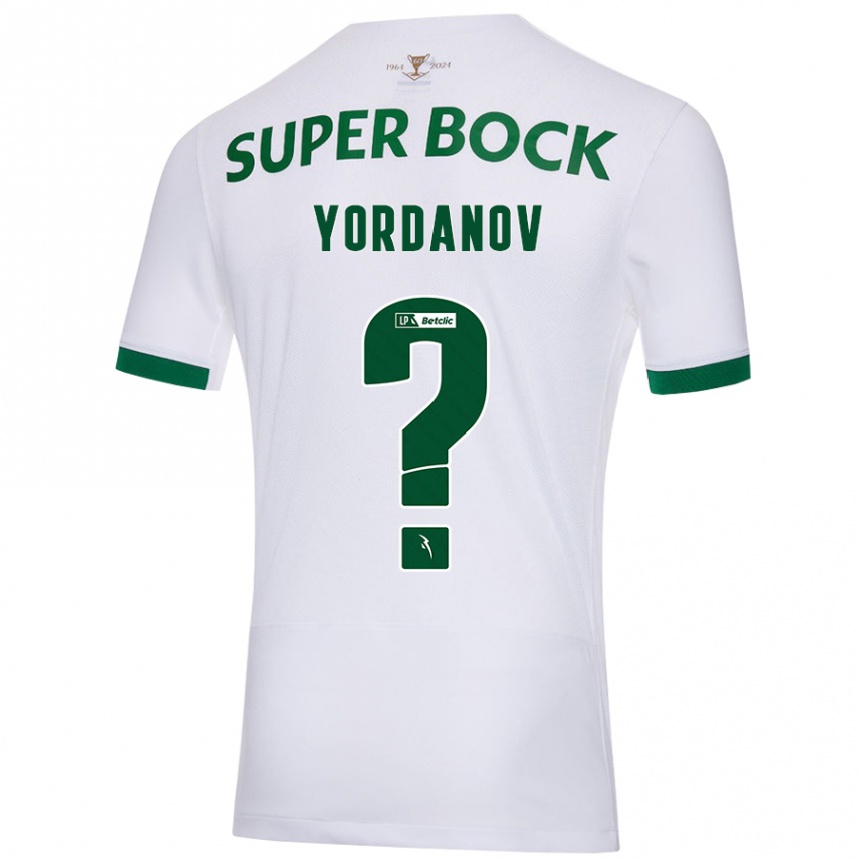 Kids Football Ricardo Yordanov #0 White Green Away Jersey 2024/25 T-Shirt Nz