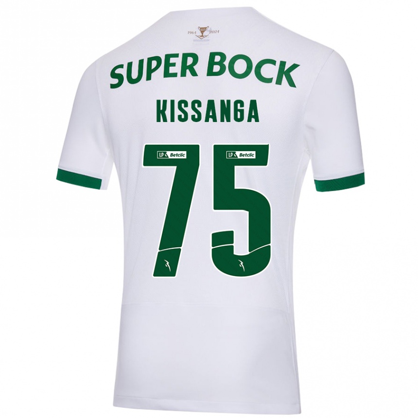 Kids Football Manuel Kissanga #75 White Green Away Jersey 2024/25 T-Shirt Nz