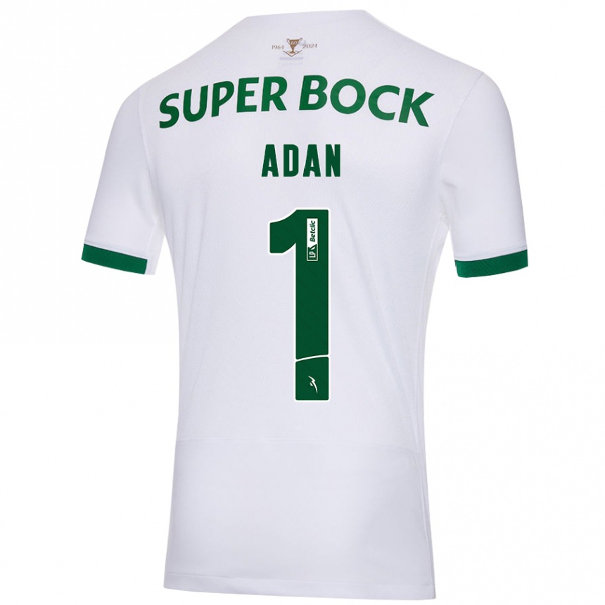 Kids Football Antonio Adán #1 White Green Away Jersey 2024/25 T-Shirt Nz