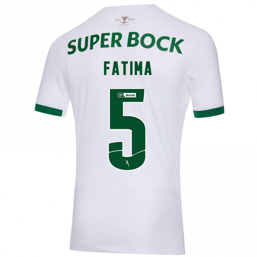 Kids Football Francisca Fatima Aquino Dutra #5 White Green Away Jersey 2024/25 T-Shirt Nz