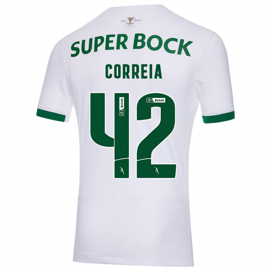 Kids Football Leonete Maísa Nozerand Correia #42 White Green Away Jersey 2024/25 T-Shirt Nz