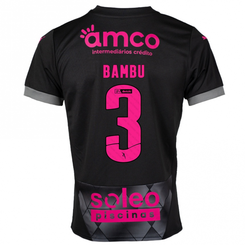 Kids Football Robson Bambu #3 Black Pink Away Jersey 2024/25 T-Shirt Nz