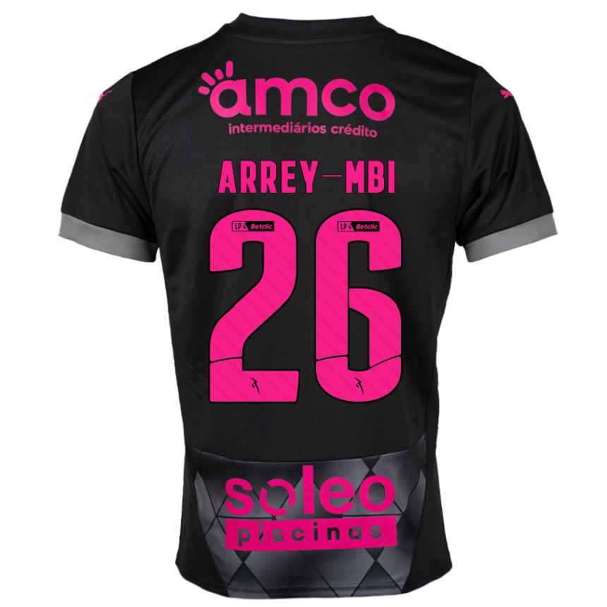 Kids Football Bright Arrey-Mbi #26 Black Pink Away Jersey 2024/25 T-Shirt Nz