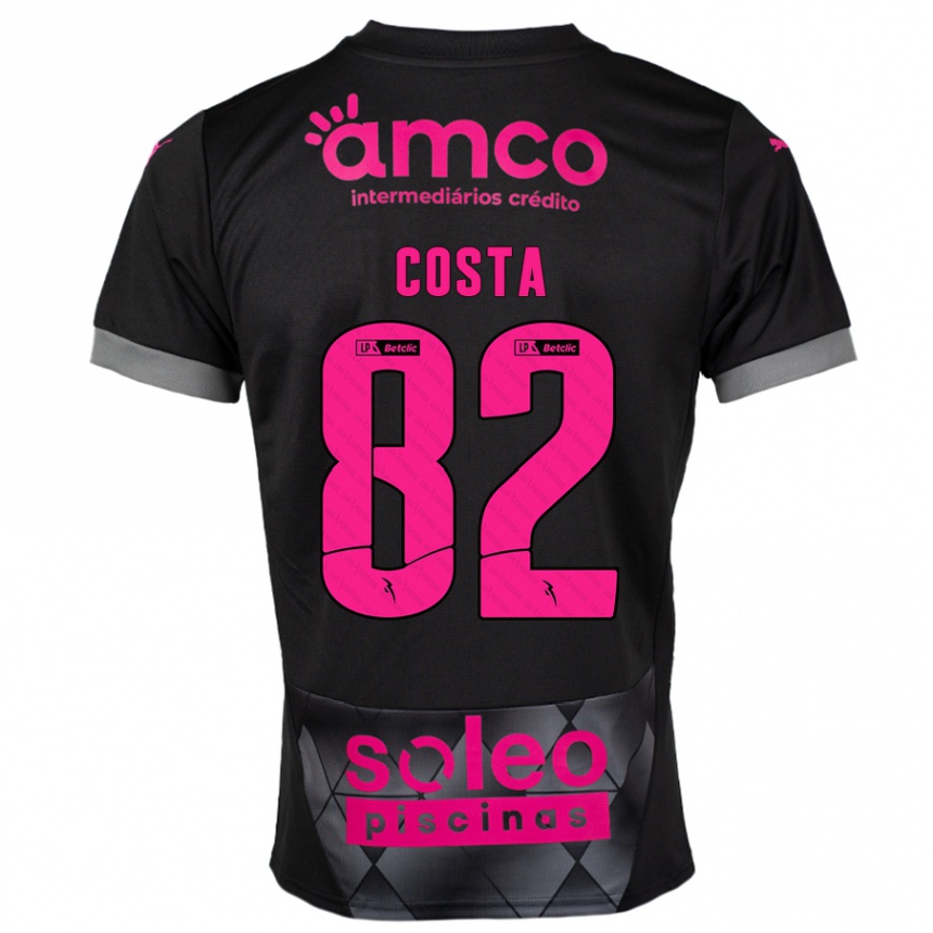 Kids Football Gui Costa #82 Black Pink Away Jersey 2024/25 T-Shirt Nz