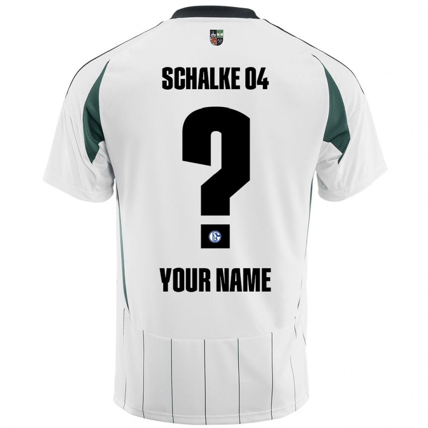 Kids Football Your Name #0 White Green Away Jersey 2024/25 T-Shirt Nz