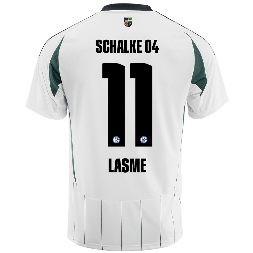 Kids Football Bryan Lasme #11 White Green Away Jersey 2024/25 T-Shirt Nz