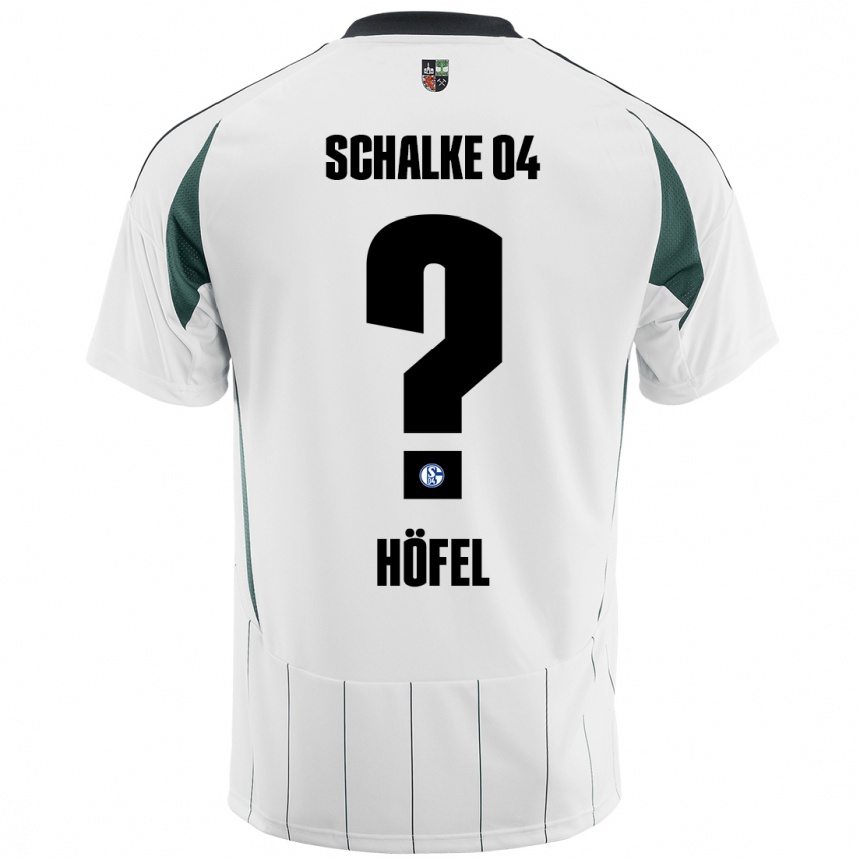 Kids Football Luca Höfel #0 White Green Away Jersey 2024/25 T-Shirt Nz