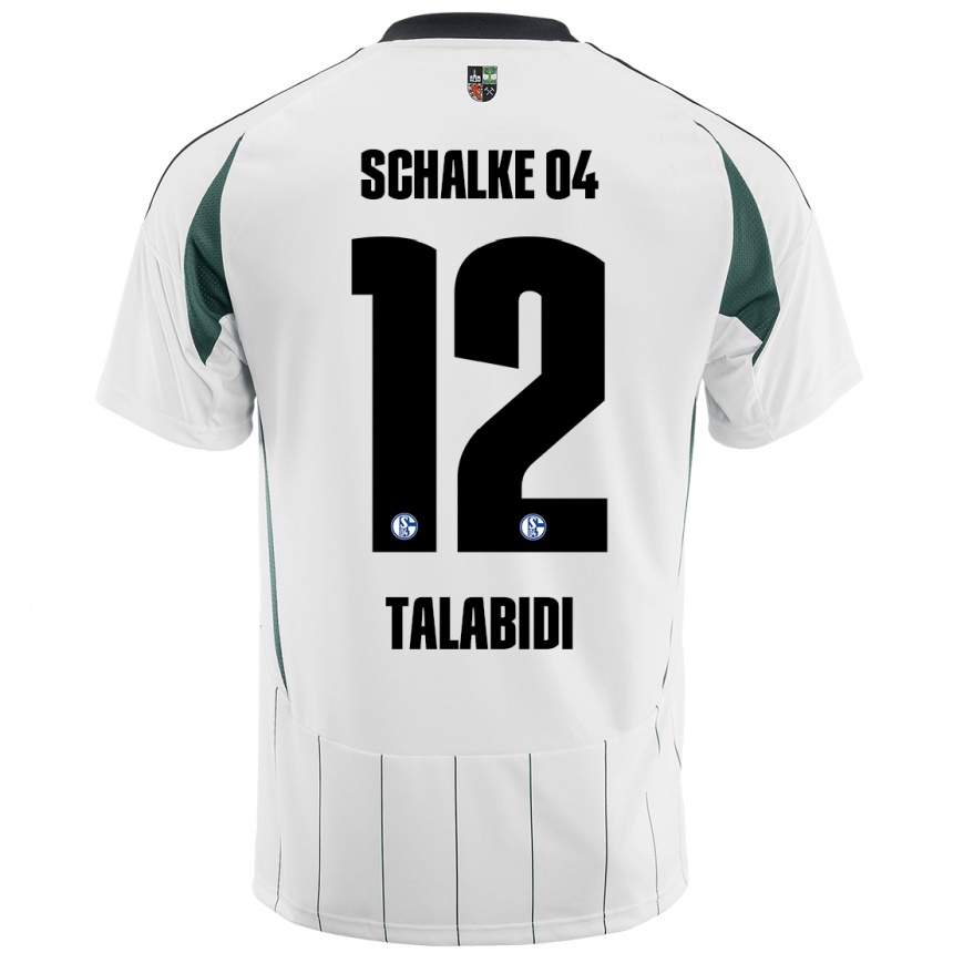 Kids Football Malik Talabidi #12 White Green Away Jersey 2024/25 T-Shirt Nz