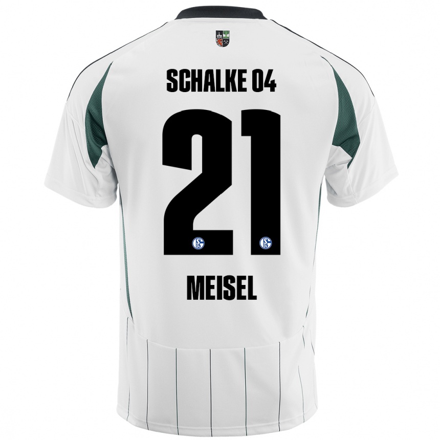 Kids Football Kelsey Meisel #21 White Green Away Jersey 2024/25 T-Shirt Nz