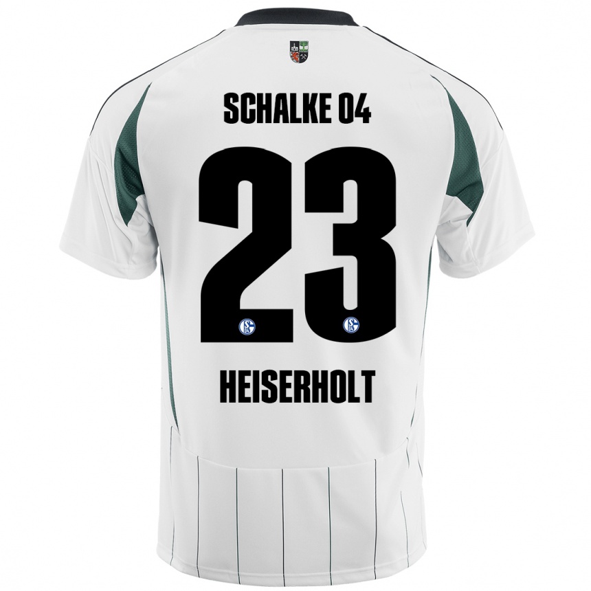 Kids Football Finn Heiserholt #23 White Green Away Jersey 2024/25 T-Shirt Nz